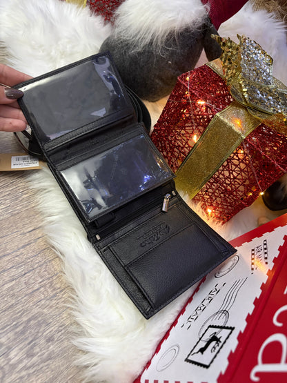 Nowość Zestaw męski, prezentowy skórzany portfel męski i pasek PETERSON skóra naturalna