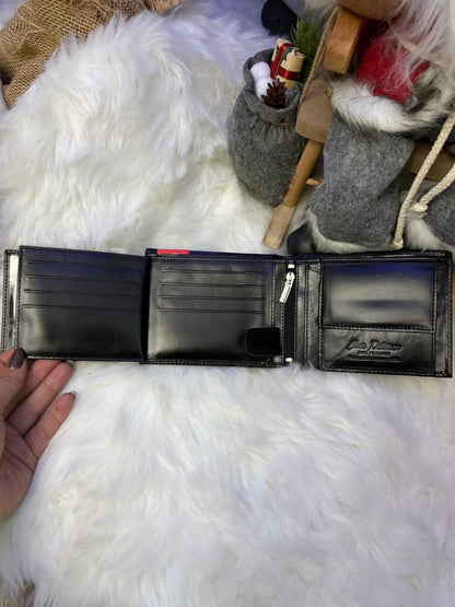 Nowość Zestaw męski, prezentowy skórzany portfel męski i pasek PETERSON skóra naturalna