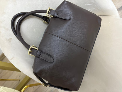 NOWOŚĆ Torebka skora naturalna czekolada włoska