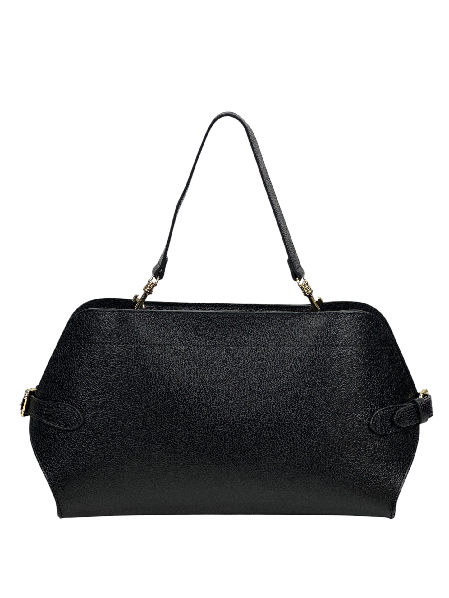 NOWOŚĆ Torebka skora naturalna czarna włoska