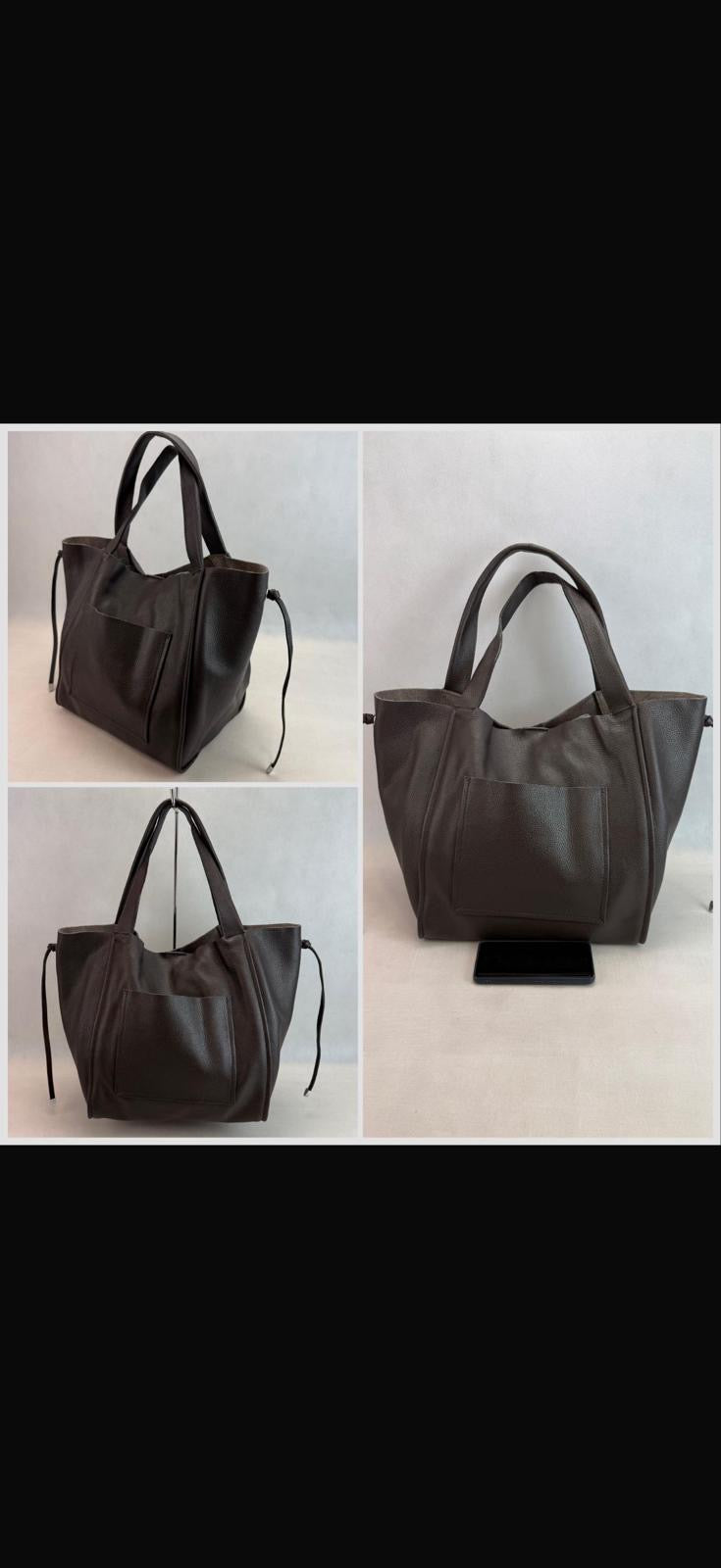 NOWOŚĆ TOREBKA VEZZE skóra naturalna czekolada.