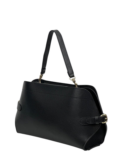 NOWOŚĆ Torebka skora naturalna czarna włoska