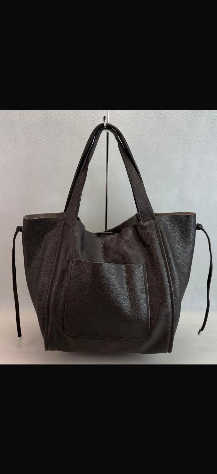 NOWOŚĆ TOREBKA VEZZE skóra naturalna czekolada.