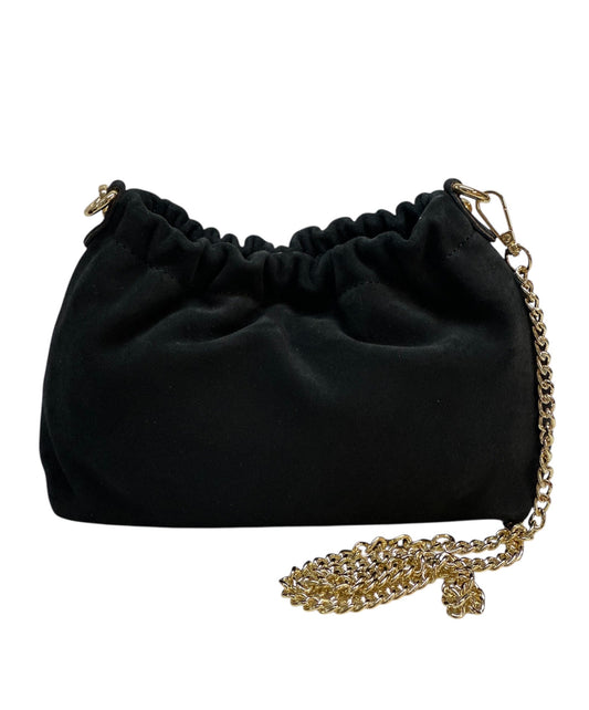 NOWOŚĆ Torebka zamsz naturalny czarna włoska