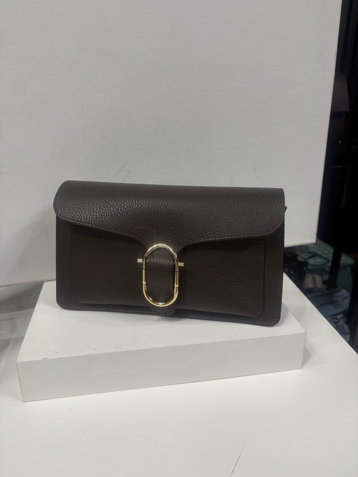 NOWOŚĆ Torebka Vezze skóra naturalna czekolada.