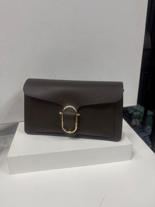 NOWOŚĆ Torebka Vezze skóra naturalna czekolada.