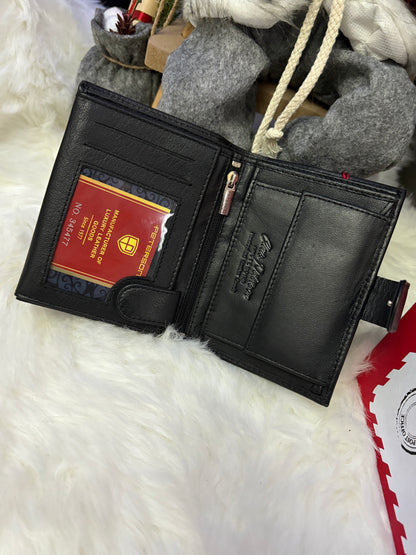 Nowość Zestaw męski, prezentowy skórzany portfel męski i pasek PETERSON skóra naturalna