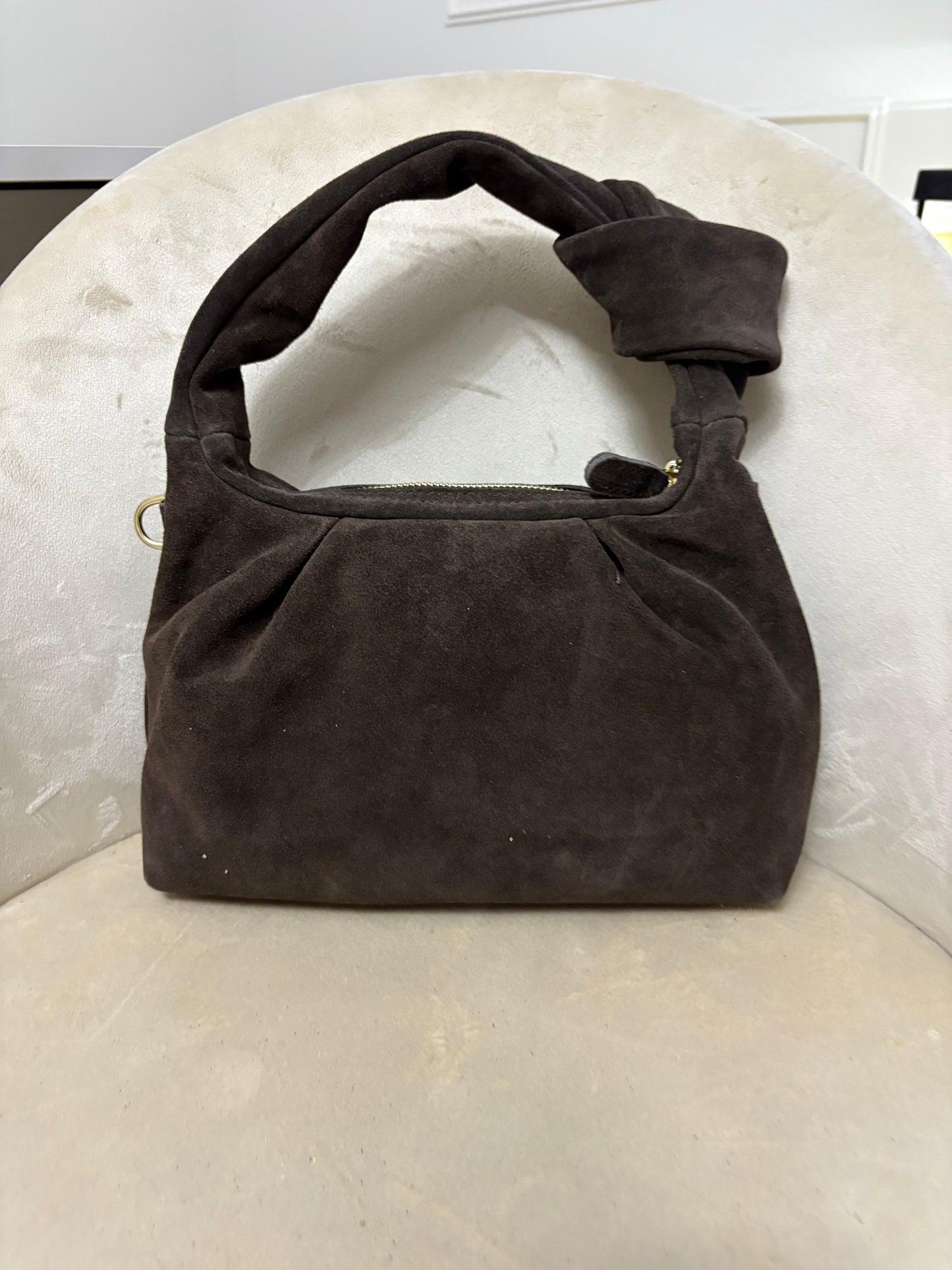 NOWOŚĆ Torebka zamsz naturalny czekolada włoska