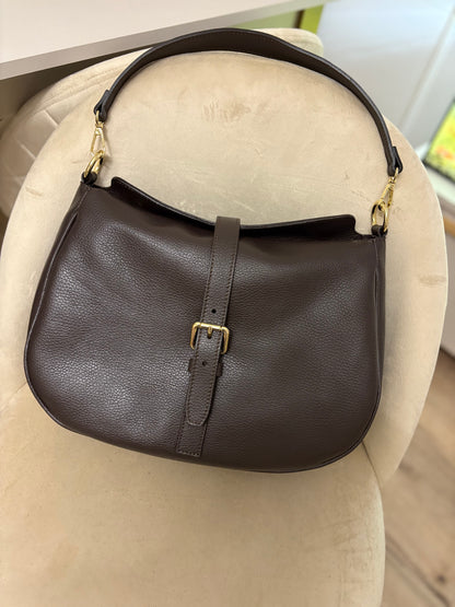 NOWOŚĆ Torebka skóra naturalna czekolada włoska