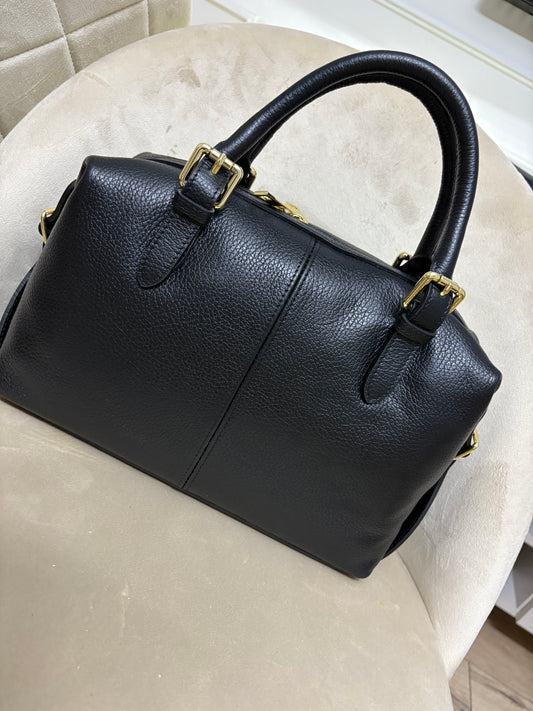 NOWOŚĆ Torebka skora naturalna czarna włoska