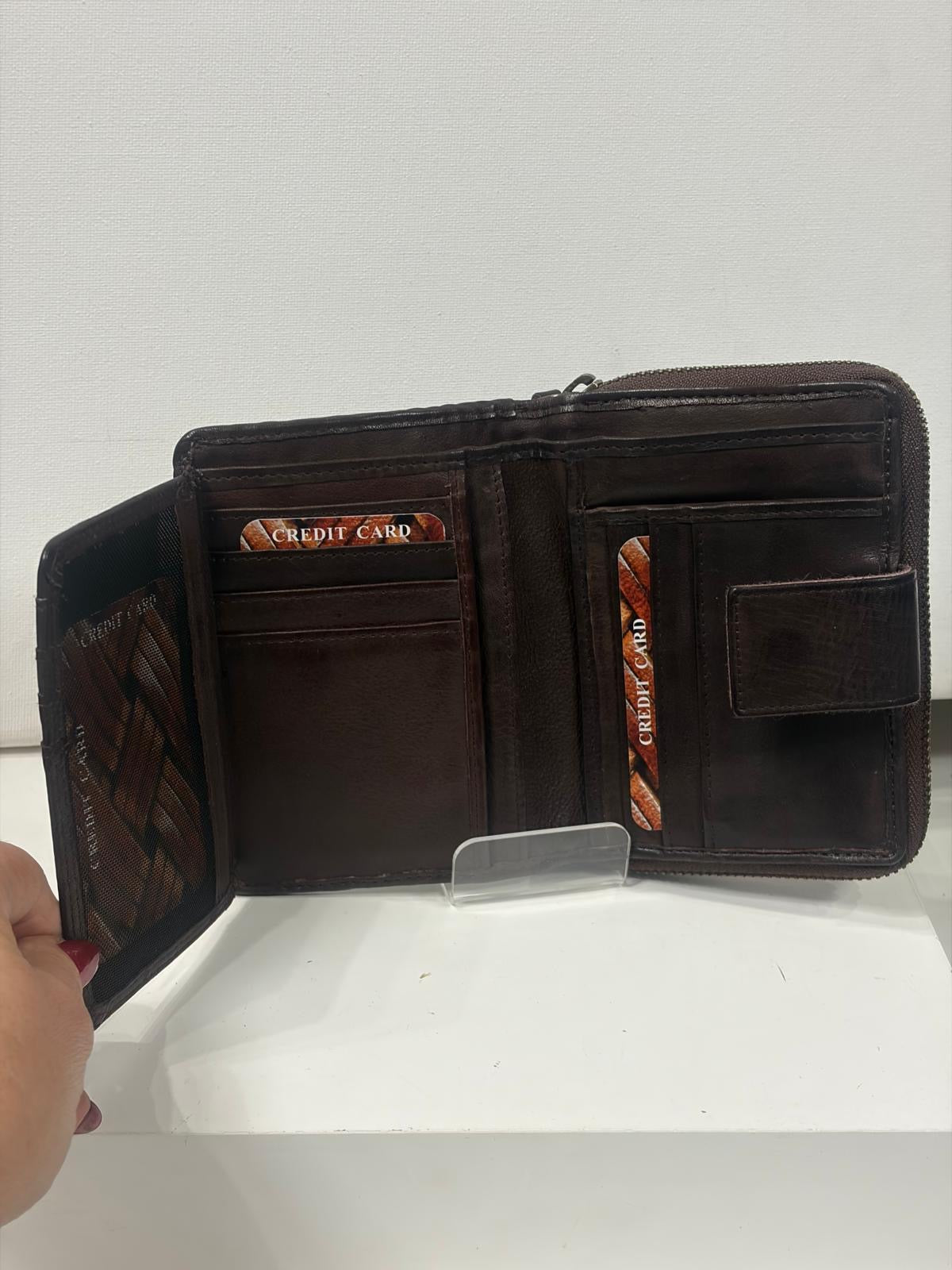 NOWOŚĆ Portfel damski skórzany czekolada