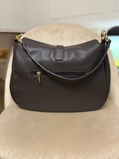 NOWOŚĆ Torebka skóra naturalna czekolada włoska