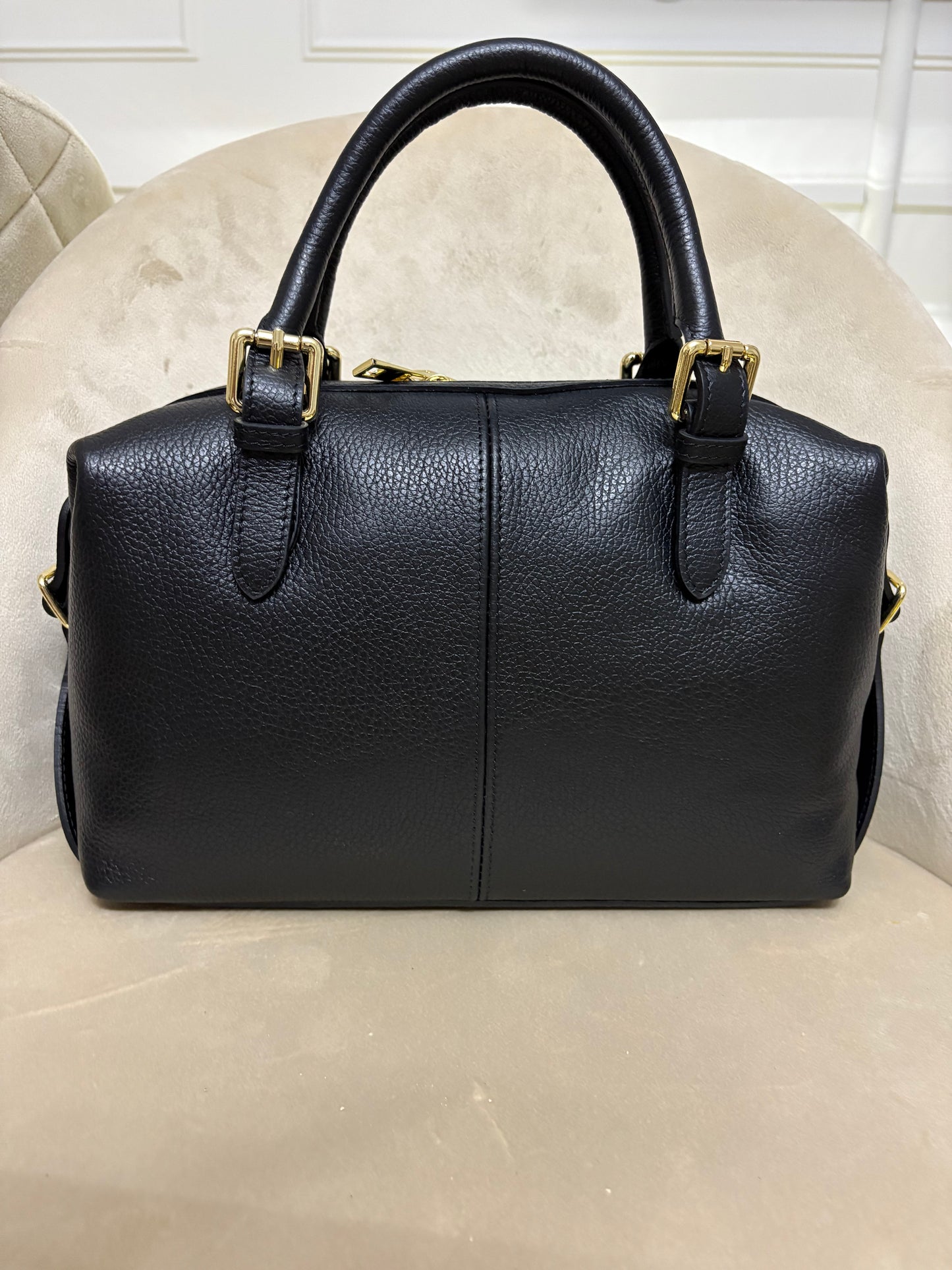 NOWOŚĆ Torebka skora naturalna czarna włoska