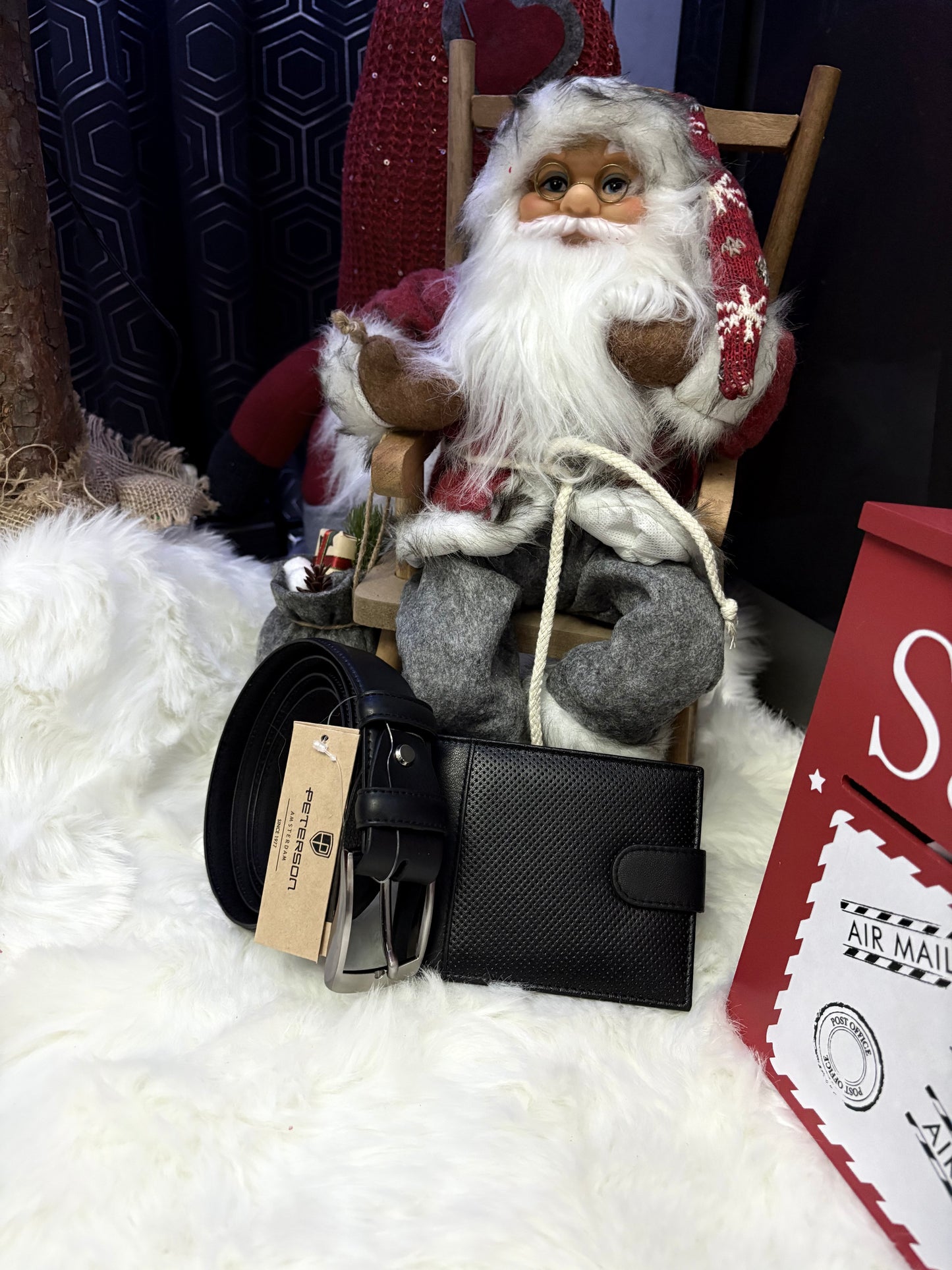 Nowość Zestaw męski, prezentowy skórzany portfel męski i pasek PETERSON skóra naturalna