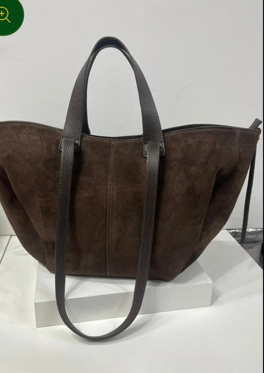 NOWOŚĆ VEZZE Zamszowa  skóra brązowa czekoladowa