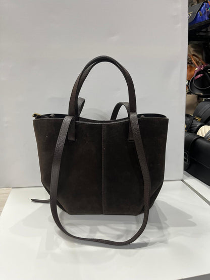 NOWOŚĆ VERA PELLE torebka damska  zamsz naturalny ITALY CZEKOLADA