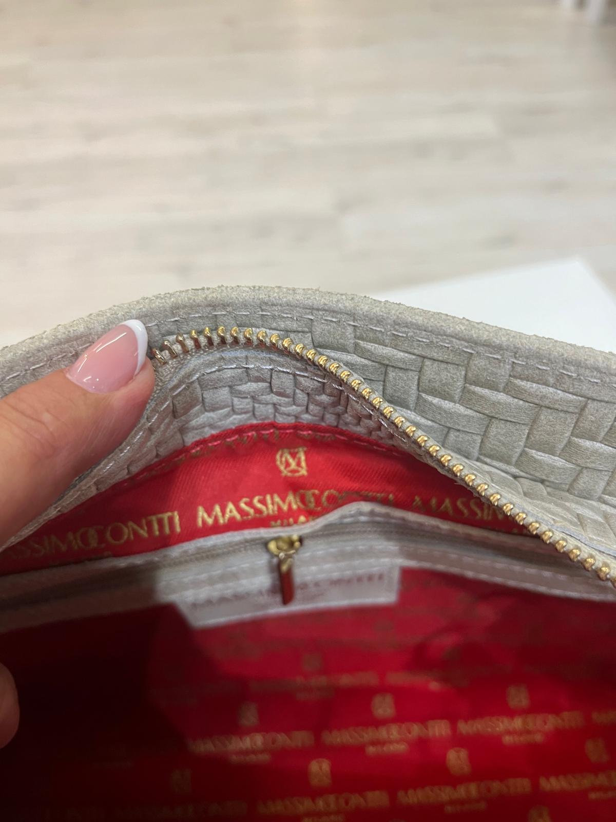 TOREBKA SHOPPER KUFEREK MASSIMO CONTTI SKÓRA NATURALNA BEŻOWA NA RAMIĘ