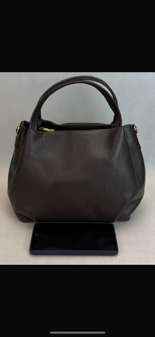 NOWOŚĆ Torebka skóra naturalna VEZZE czekolada