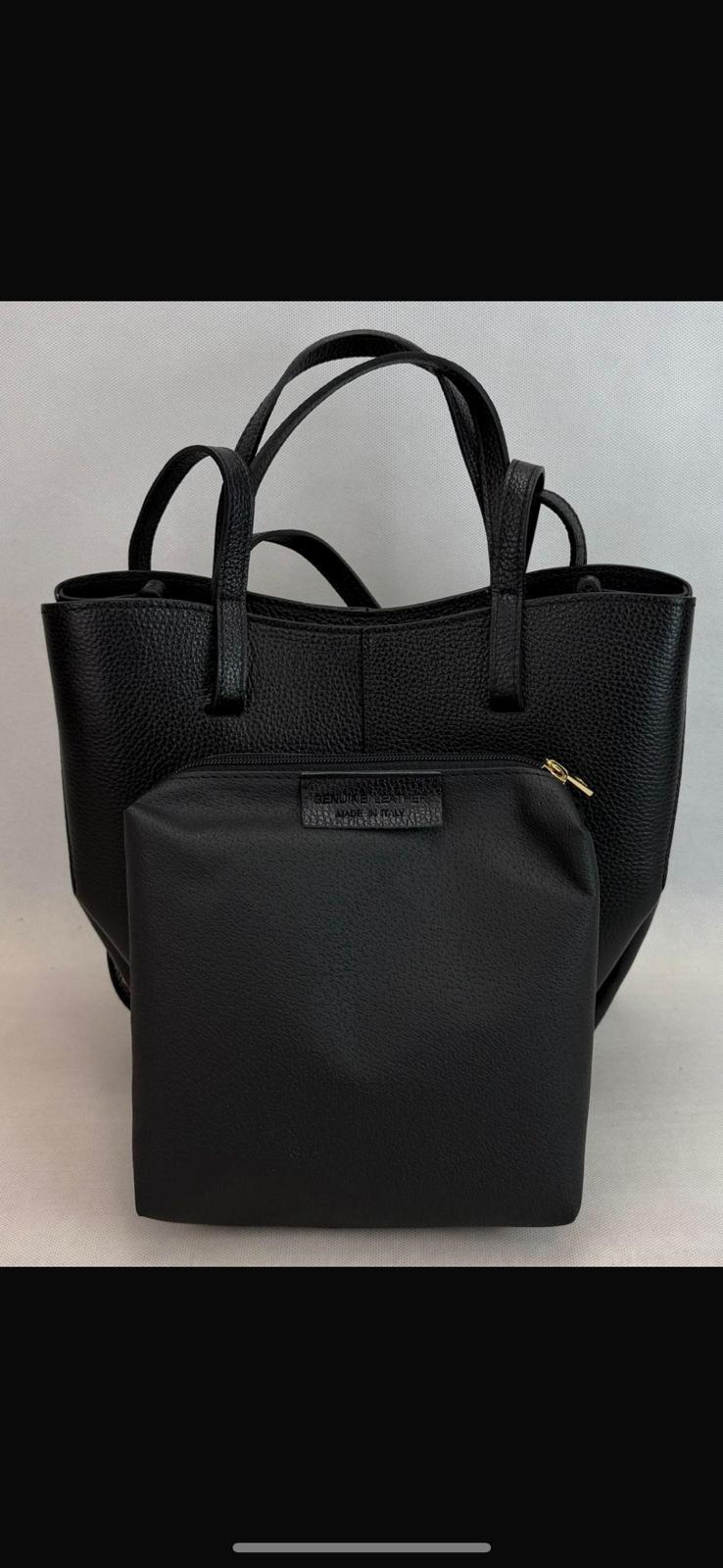 NOWOŚĆ Torebka skóra naturalna VEZZE czarna