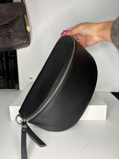 NOWOŚĆ Nerka skóra naturalna czarna włoska