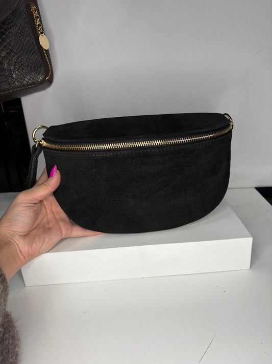 NOWOŚĆ Nerka zamsz naturalny czarna włoska