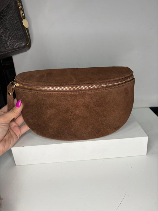 NOWOŚĆ Nerka zamsz naturalny brąz włoska