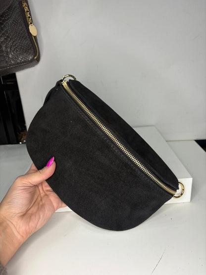 NOWOŚĆ Nerka zamsz naturalny czarna włoska