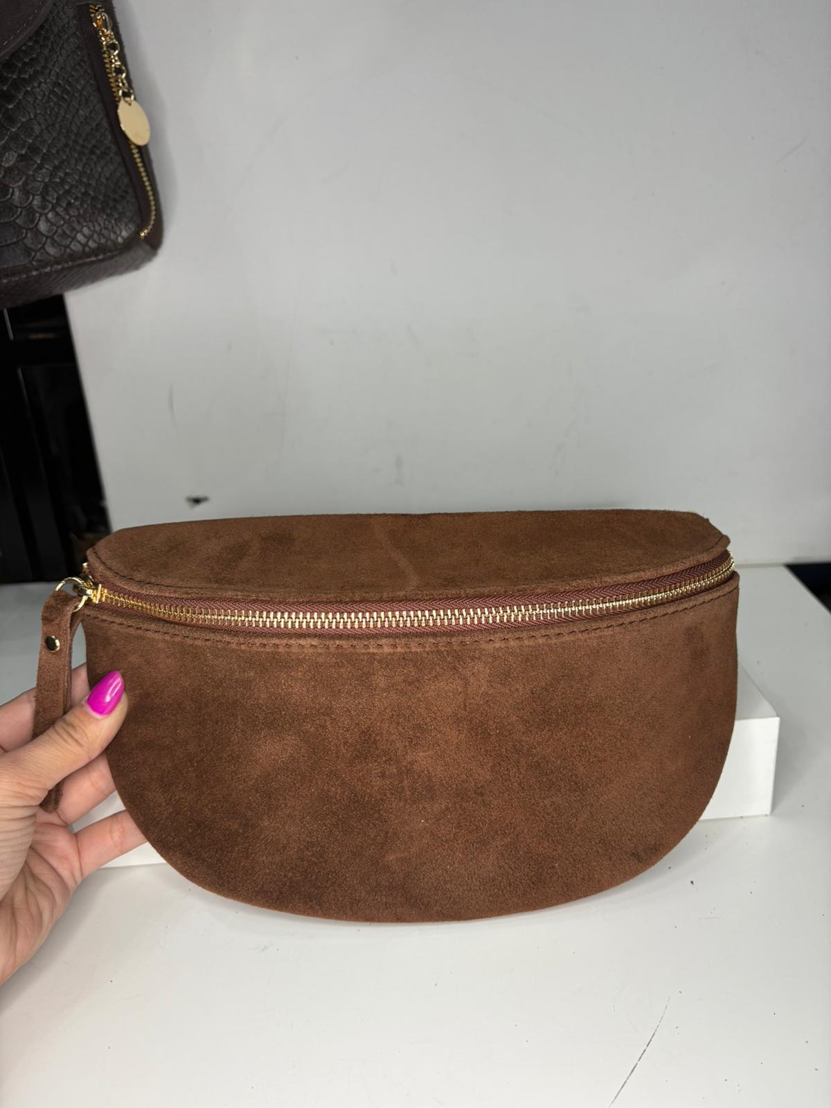 NOWOŚĆ Nerka zamsz naturalny brąz włoska