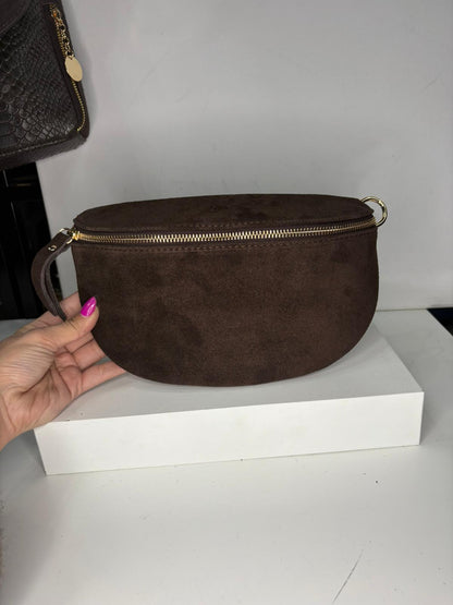 NOWOŚĆ Nerka zamsz naturalny czekolada włoska