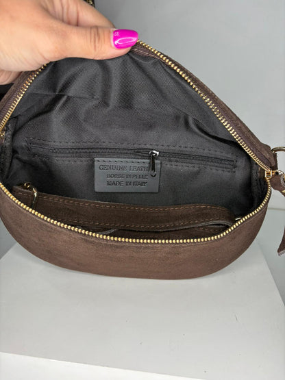 NOWOŚĆ Nerka zamsz naturalny brąz włoska