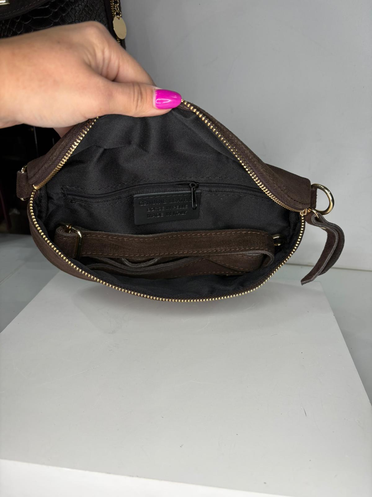 NOWOŚĆ Nerka zamsz naturalny zieleń włoska