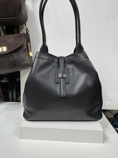 NOWOŚĆ Torebka skóra naturalna czarna włoska