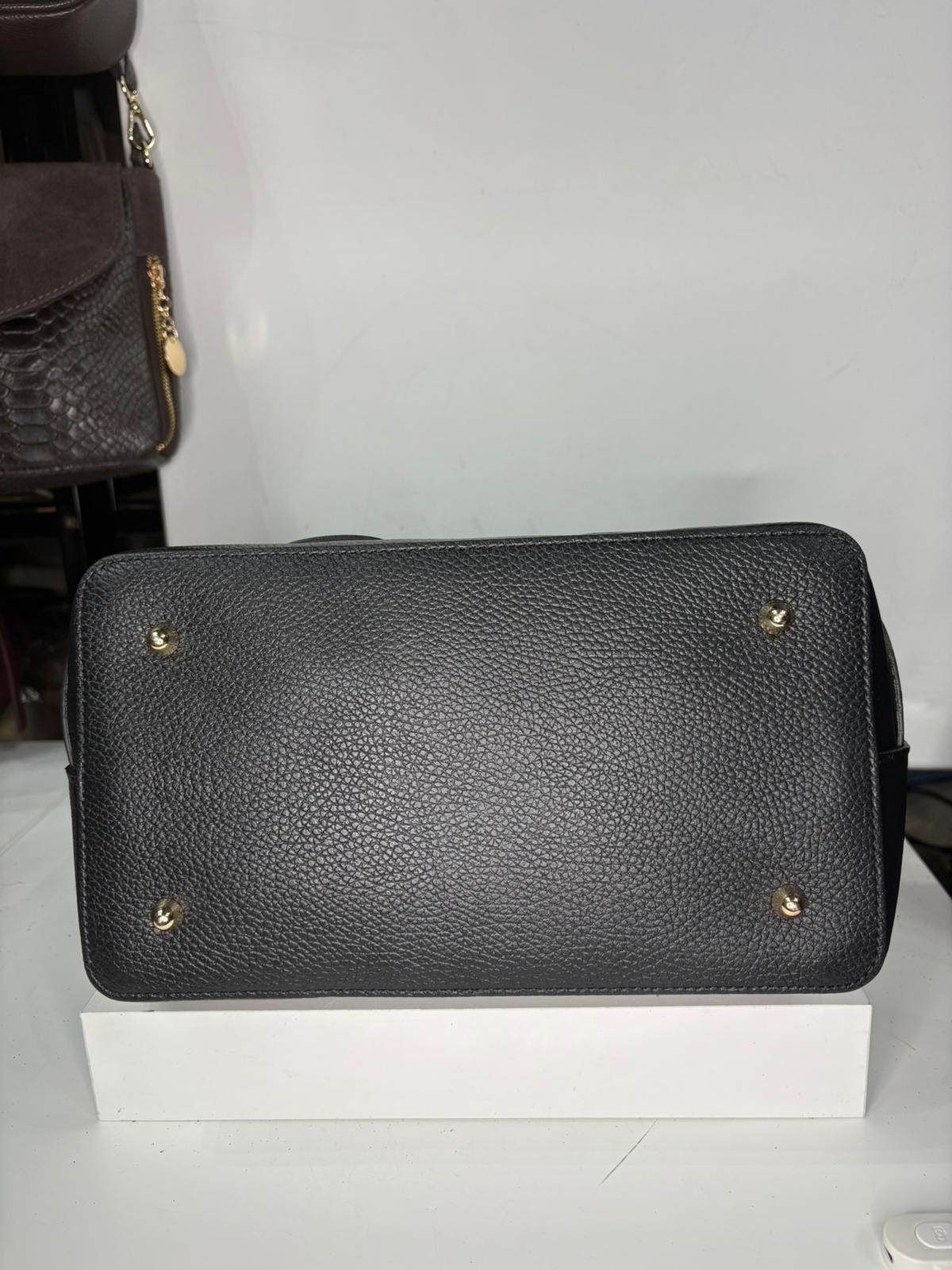 NOWOŚĆ Torebka skóra naturalna czarna włoska