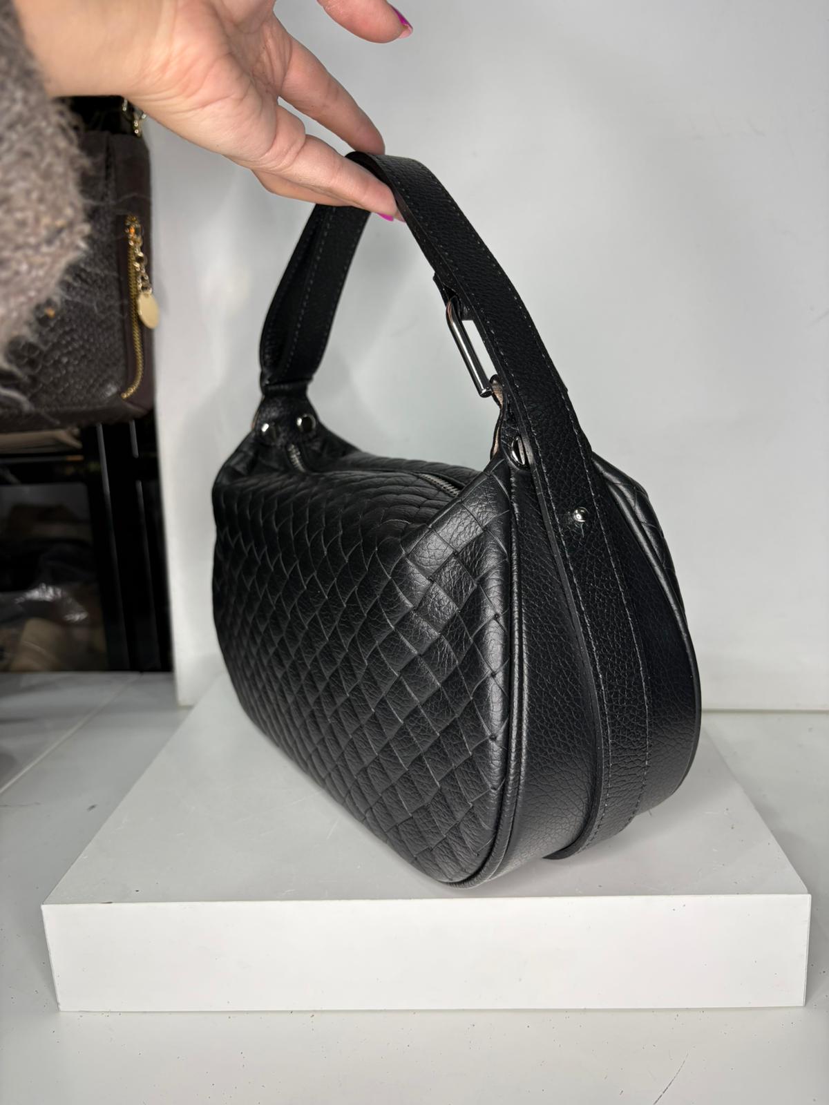 NOWOŚĆ Torebka skóra naturalna czarna włoska