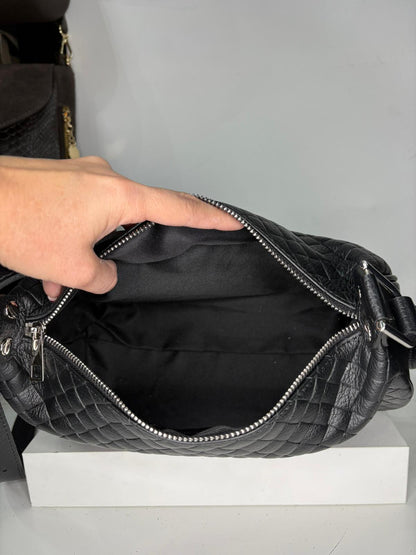 NOWOŚĆ Torebka skóra naturalna czarna włoska