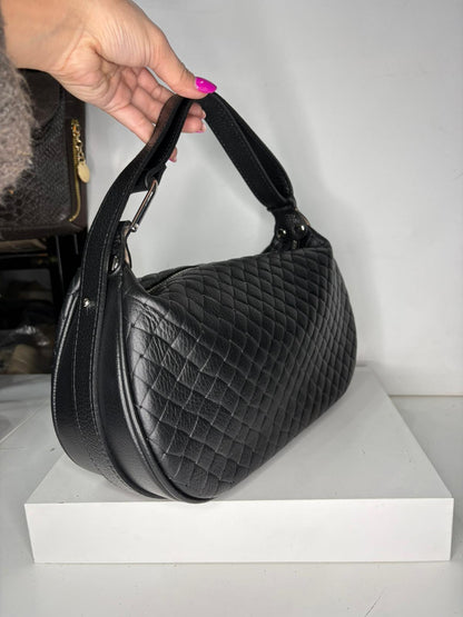 NOWOŚĆ Torebka skóra naturalna czarna włoska