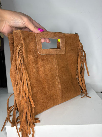 NOWOŚĆ Torebka zamsz naturalny camel włoska