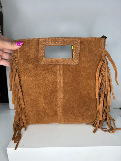 NOWOŚĆ Torebka zamsz naturalny camel włoska