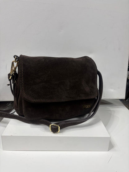 NOWOŚĆ Torebka Vezze zamsz naturalny czekolada