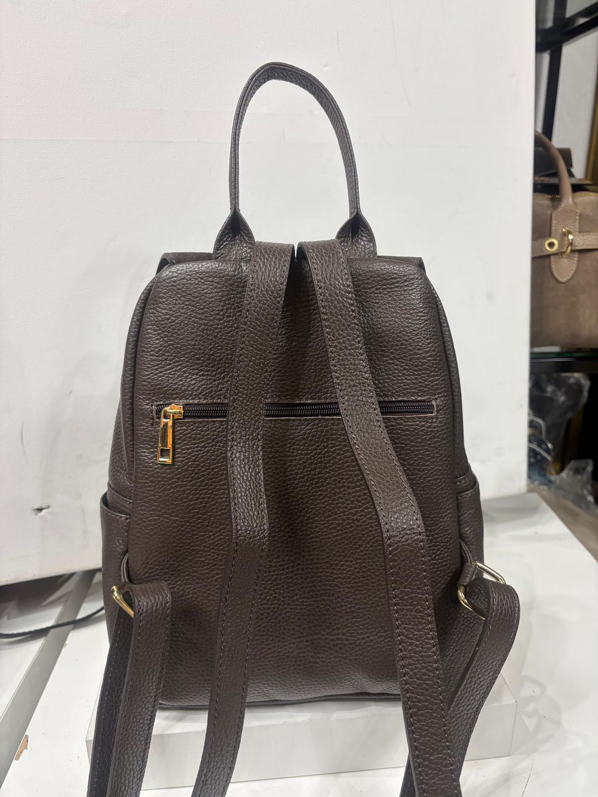 Nowość Włoska plecak skóra z zamsze VEZZE czekolada