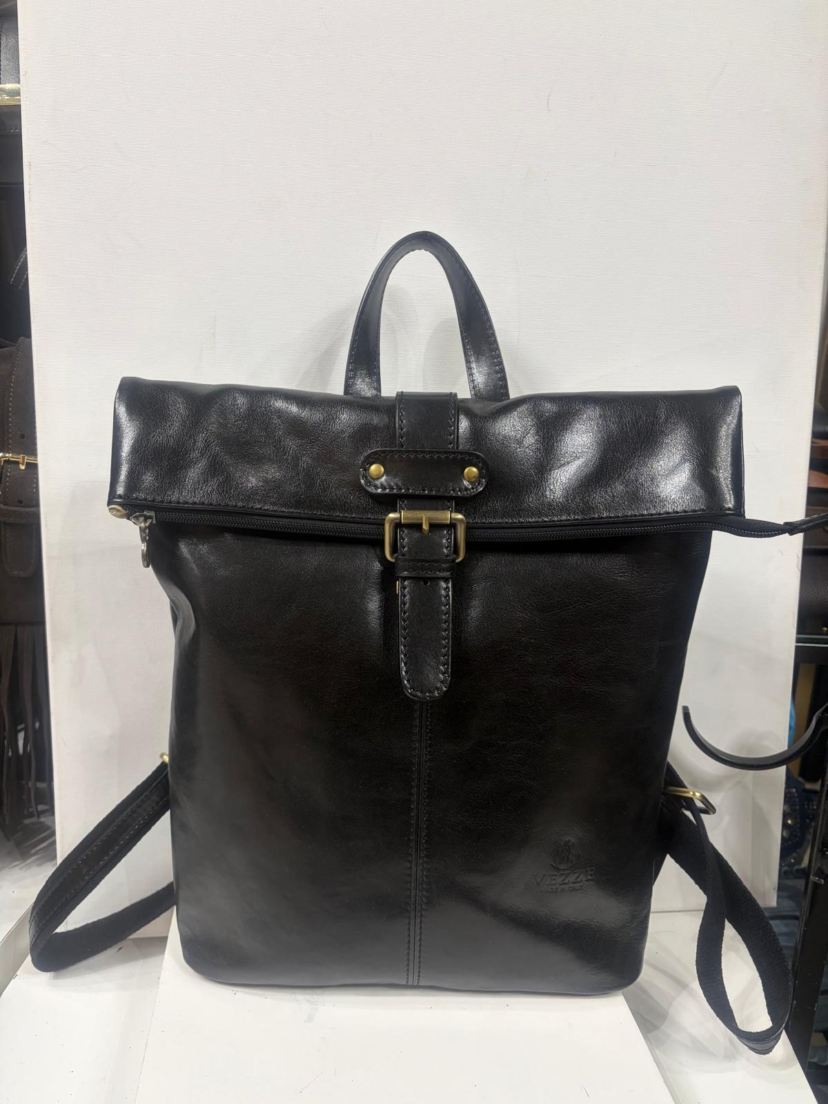 NOWOŚĆ vezze plecak Skóra naturalna CZARNY