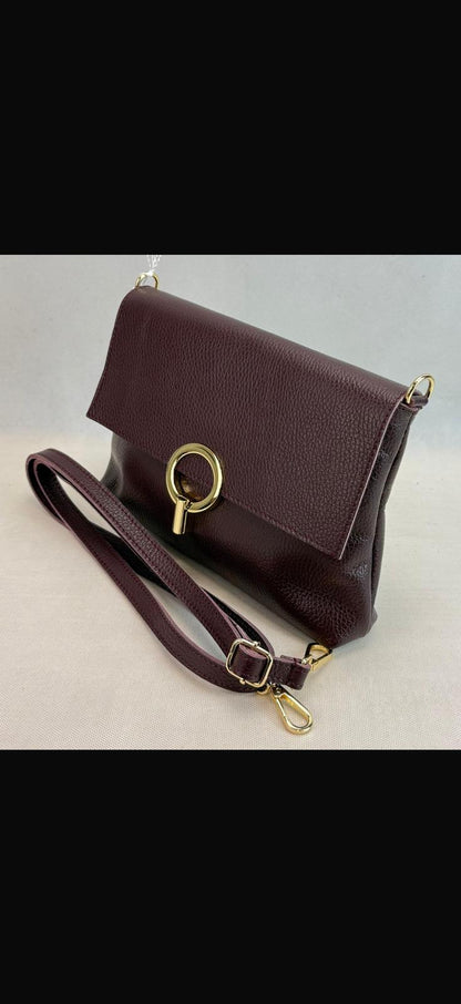 NOWOŚĆ Torebka Vezze skóra naturalna Bordo