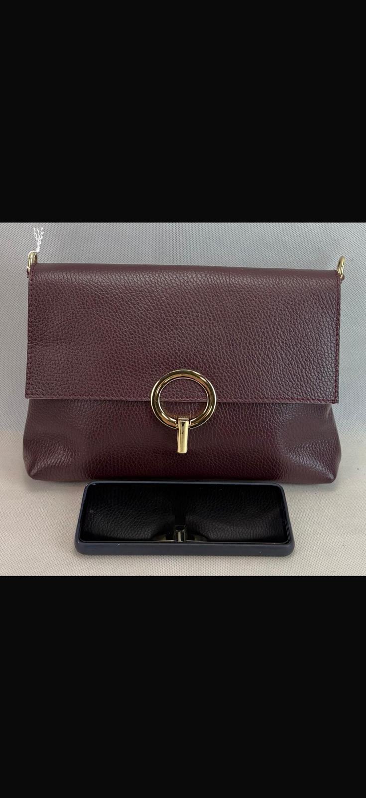 NOWOŚĆ Torebka Vezze skóra naturalna Bordo