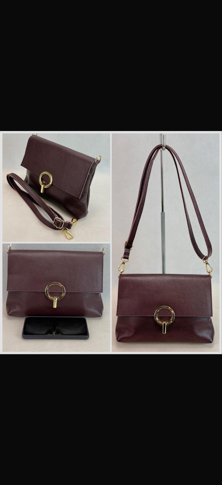 NOWOŚĆ Torebka Vezze skóra naturalna Bordo