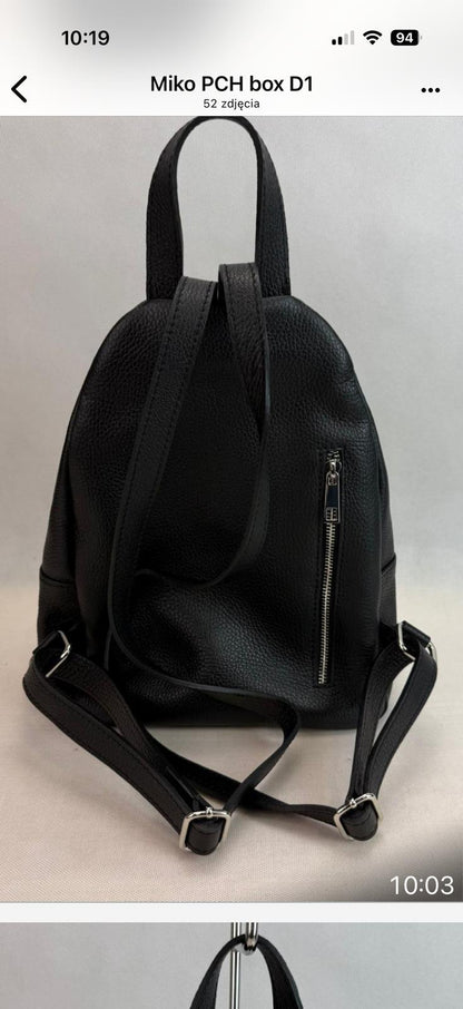 NOWOŚĆ Plecak skóra naturalna ITALY CZARNY