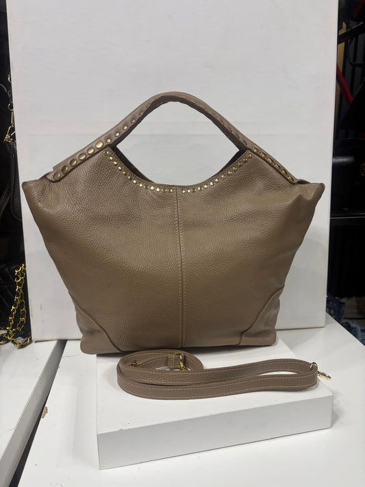 NOWOŚĆ TOREBKA MASSIMO CONTTI SKÓRA NATURALNA TAUPE