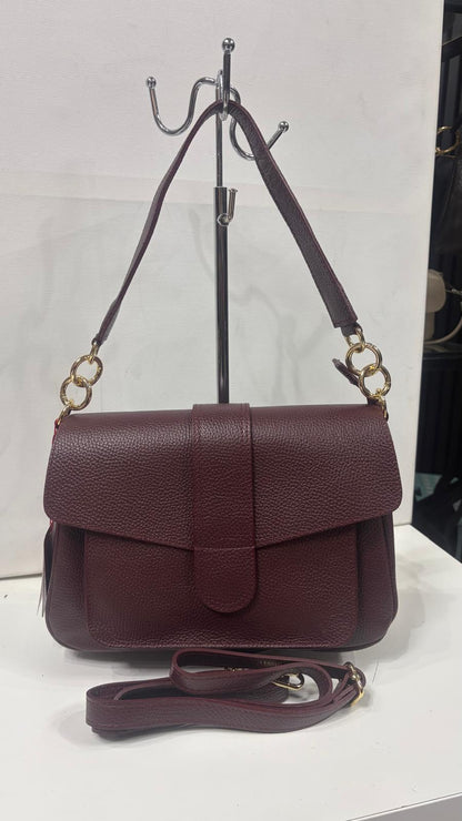 NOWOŚĆ Torebka Vezze skóra naturalna Bordo