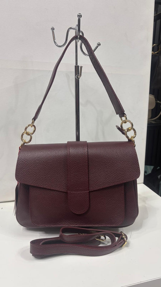 NOWOŚĆ Torebka Vezze skóra naturalna Bordo