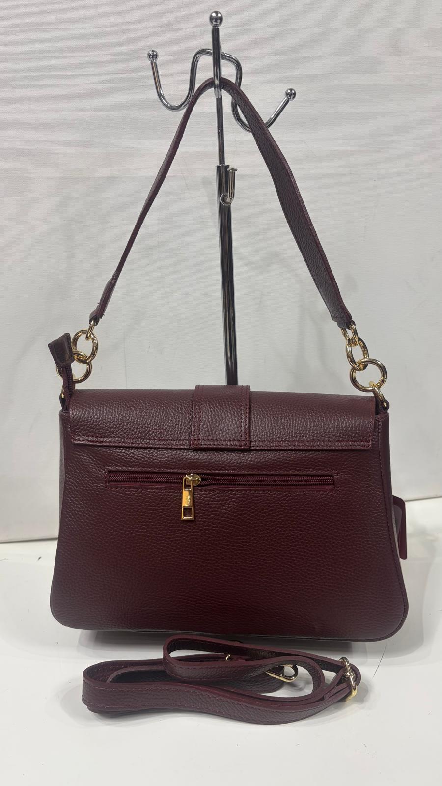 NOWOŚĆ Torebka Vezze skóra naturalna Bordo