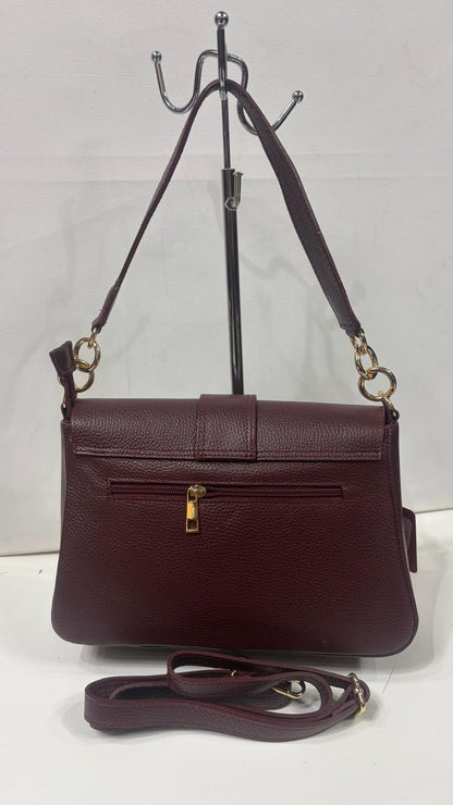 NOWOŚĆ Torebka Vezze skóra naturalna Bordo